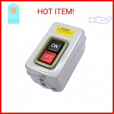 AC 220V/380V Push Button Switch On/Off Start Stop Switch 3 Phase Self Lock Elect