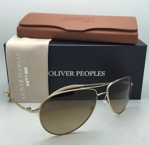 Pre-owned Oliver Peoples Photochromic  Sunglasses Benedict Ov 1002s 524251 59-16 Gold Frame In Brown