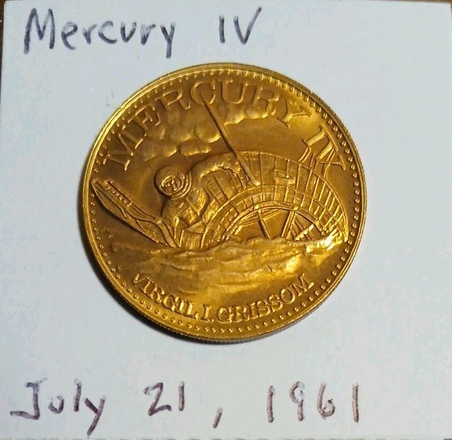 NASA Space Mission Brass Coin MERCURY IV July 21, 1961