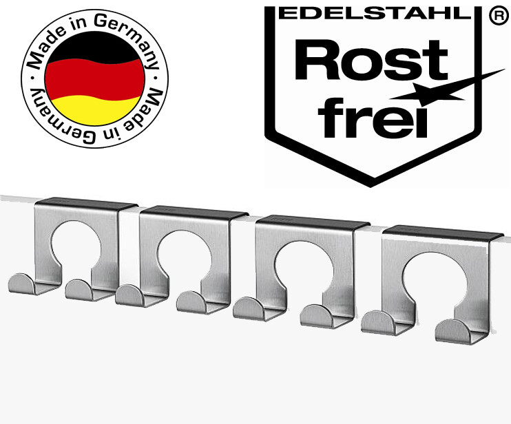 4x Türhaken Türgarderobe Handtuchhalter Kleiderhaken Fenster Haken Garderobe Tür