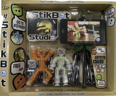 Stikbot Studio Featuring Orange and White Stikbot + One Tripod