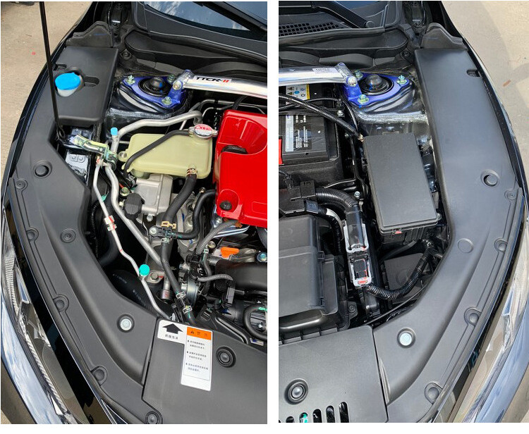 Fits 2016-21 HONDA CIVIC 10th Gen ENGINE BAY SIDE PANEL FULL COVERS LONG VERSION