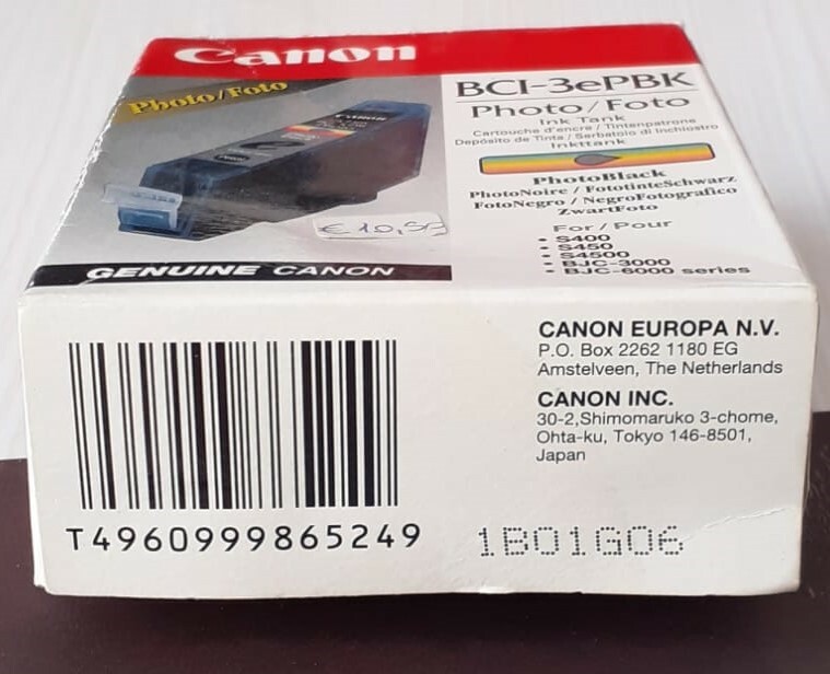Canon Bci-3epbk 4485a002 Cartuccia Originale Photo Bk Nero 