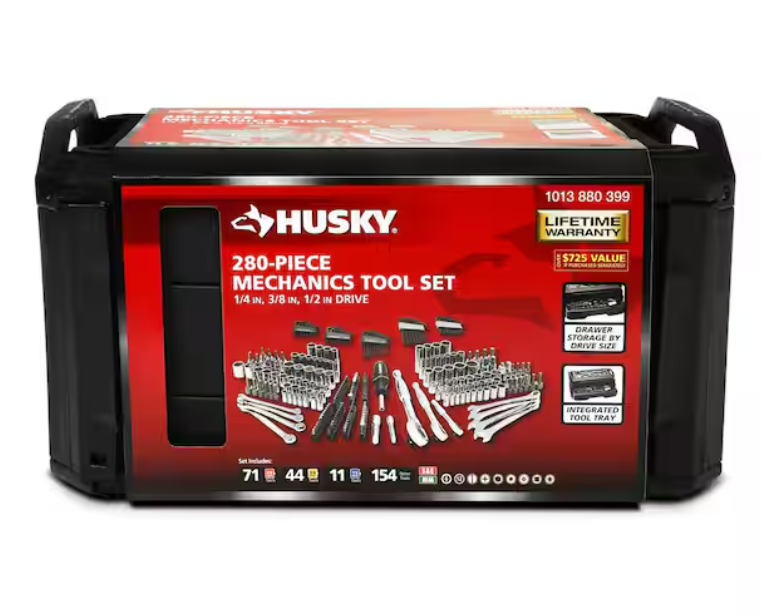 Mechanics Tool Set Kit Socket 280 Piece Case Tools Sae Metric Drive Box Ratchet