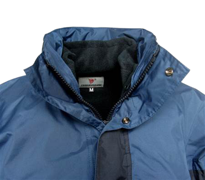 Mens 3 in 1 Parka Insulated Coat Waterproof Fabric Removable Fleece Liner Jacket