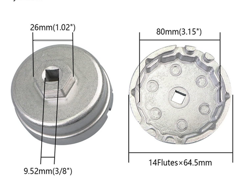 Aluminium Oil Filter Cap Removal Wrench Cup Tool for Toyota & Lexus 1.8L Engines