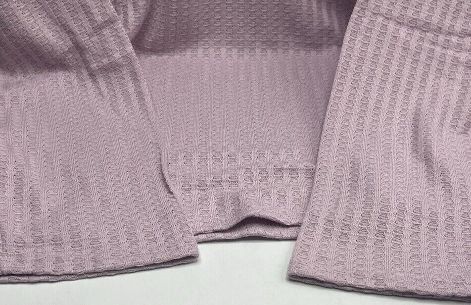 Women's Size Large Chaser Waffle Weave Thermal V-Neck Top Long Sleeve Pink