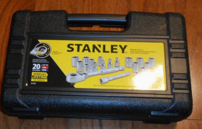 EMPTY STANLEY 20 pc SAE & Metric Combo  Mechanics Tool BOX case