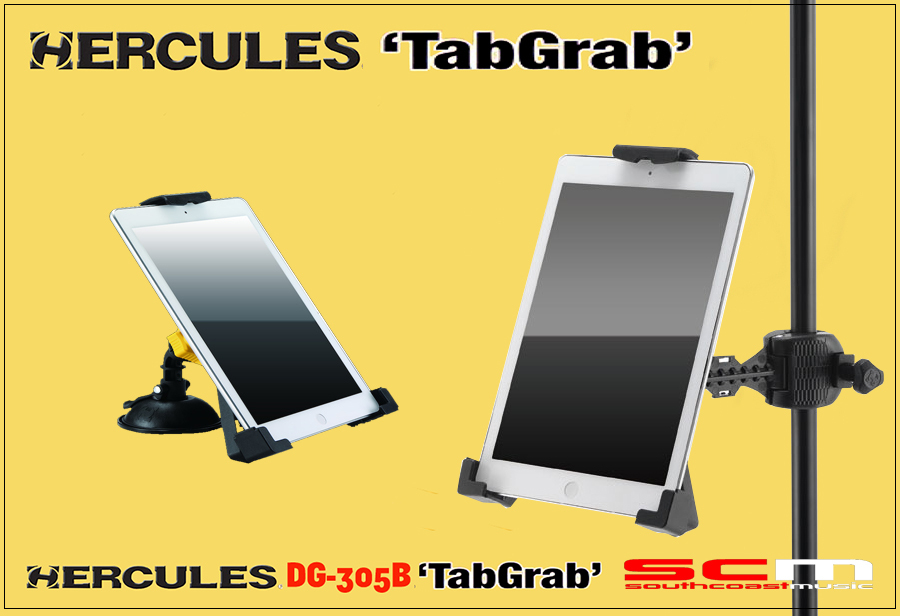 HERCULES STANDS DG305B TABGRAB TABLET/iPAD HOLDER SUITS TABLETS 7"12.1