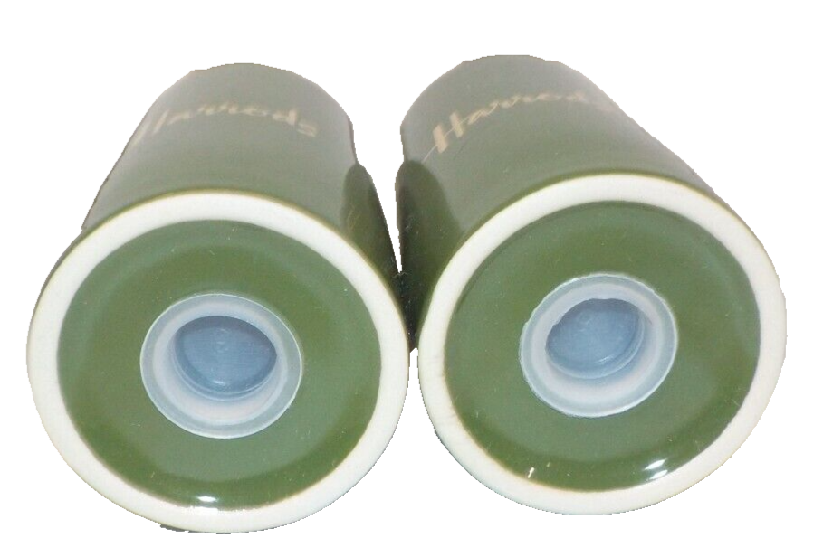 HARRODS SALT & PEPPER CRUET SET 3" SHAKER Green (Super RARE***L@@K)