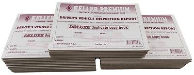 25 Lot JJ Keller 115BDuplicate Detailed Driver Vehicle Inspection Report (DVIR)