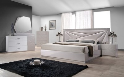 Florence 5PC Bedroom Set White & Taupe J&M Furniture