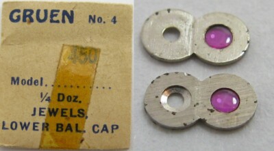 Gruen 450 watch movement part balance wheel lower cap jewel