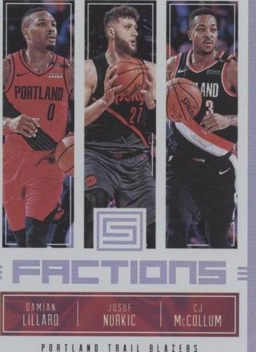 2018-19 Panini Status - C.J. McCollum/Jusuf Nurkic/Damian Lillard #28