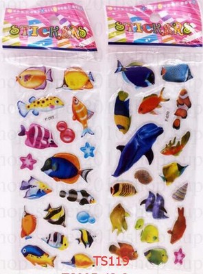 2sheets dolphin fish Stereoscopic stickers lot kids crafts favor toys Xmas gift
