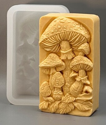 MUSHROOM  SILICONE MOLD  for soap making resin plaster clay gypsum chocolate