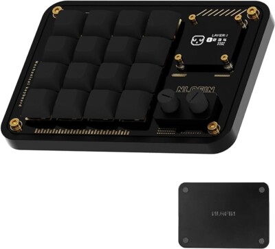 Double Knob Custom Macro Pad Programmable Designer Mini Keyboard 16 Keys with...