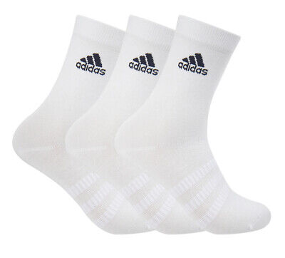 Adidas Light Crew Socks 3 Pairs White Tennis Running Soccer Sports NWT DZ9393