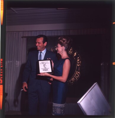 David Janssen receives Emmy Award The Fugitive Original 2.25 x 2.25 Transparency