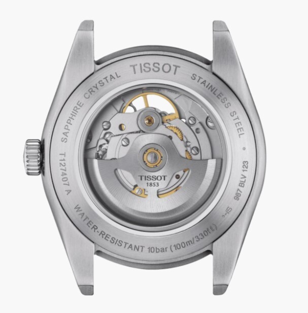 Pre-owned Tissot Gentle Men Powermatic 80 Open Heart Watch T1274071108100