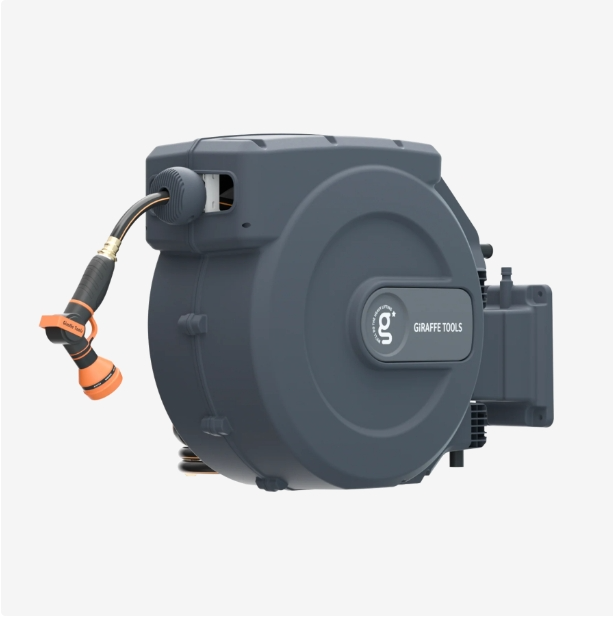 Giraffe Tools Retractable Garden Water Hose Reel Wall Mounted 5/8-IN 115-FT-Yard