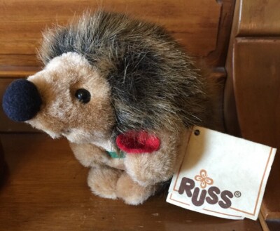 RARE HTF Russ Berrie 5'' Harold HEDGEHOG Porcupine Red Rose Flower Plush WITH TAG
