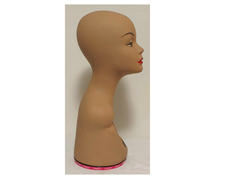 OUTRE 360 TURNING Mannequin Tan Head Model Stand Wig Hat Scarf Display 19