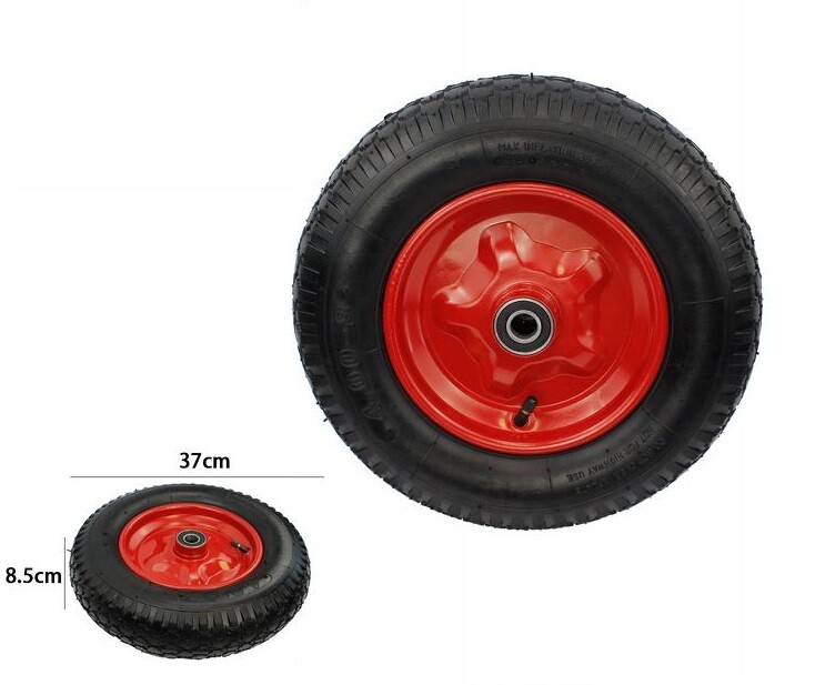 Ruota Ruotino Ad Aria Per Carriole Carrelli 3.00-8 Diametro 37cm Spessore 10 dfh