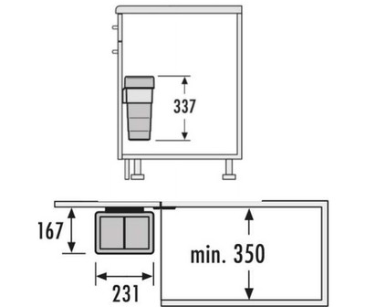 One 10 L Universal Replacement Waste Bin with Automatic Lid Closing RH32151030