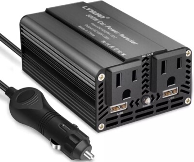 LVYUAN 500W Power Inverter for Vehicles DC 12V to 110V AC Car Inverter Converter