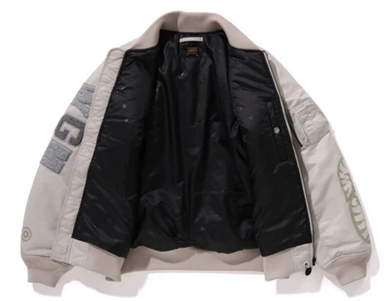 Pre-owned A Bathing Ape A Bathnig Ape Ladies' Shark Nylon Twill Ma-1 Jacket 1k80241005 In Pink