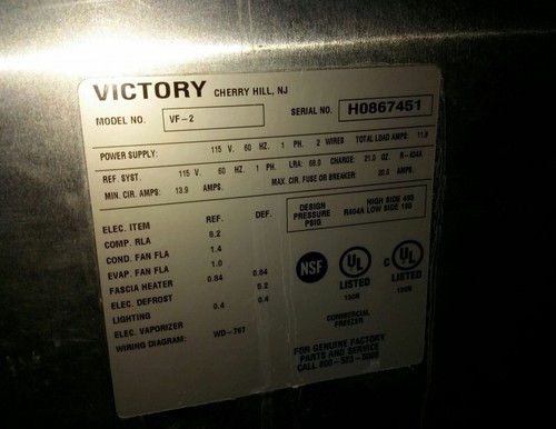 Victory VF-2 52” Commercial Freezer Great Used Condition