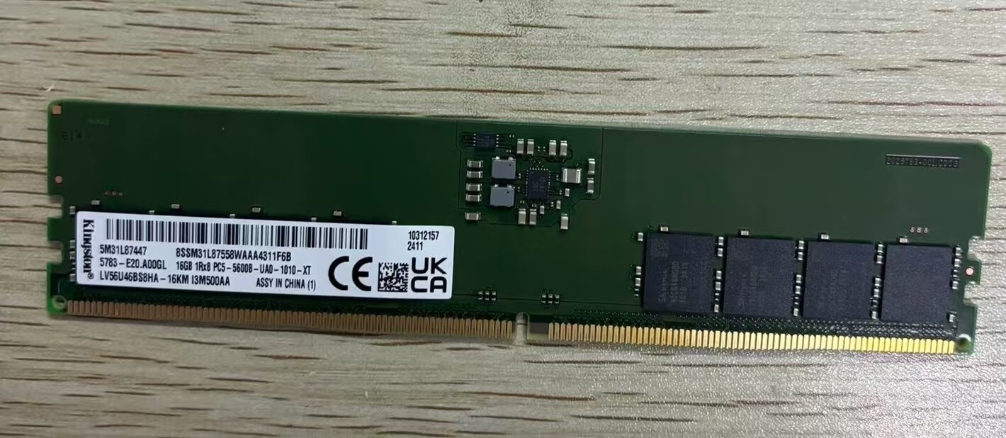 Kingston - ゲーミングデスクトップPC用メモリ DDR5 5600 16GB Kingston 16GB DDR5 5600 Desktop RAM UDIMM 1Rx8 PC5-5600B-UA0