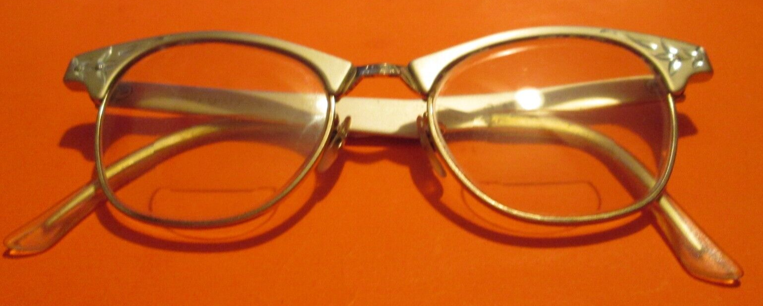 小物 The Spectacle Artcraft Optical Vintage Vintage ArtCraft USA Cable Temple Glasses Gold Metal Rimless