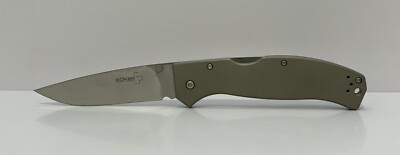 Boker Plus Titan Drop Point Lockback Folding Knife Titanium Rare Discontinued