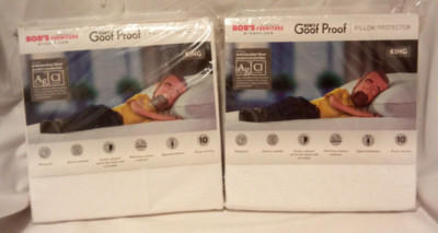Bob s Goof Proof King Size Pillow Protector - 2 Pack - Antimicrobial New In Pkg