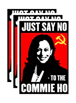 Vote No To The Commie Ho Kamala Harris Premium Waterproof Vinyl Stickers