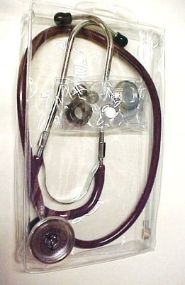 Stethoscope Spraguelite Single Tube Nursing Prestige Medical 124 Burgundy New
