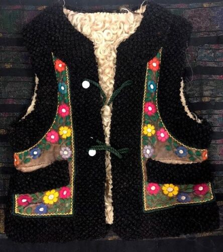 Ukrainian national embroidered vest vintage 1920-30 XS-S Ukraine