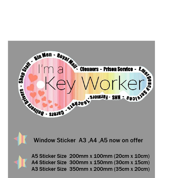 Car Sticker I'm a key worker NHS Decal A4 size | eBay