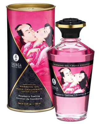 Shunga Aphrodisiac Warming Oil-Raspberry Feeling 3.5oz
