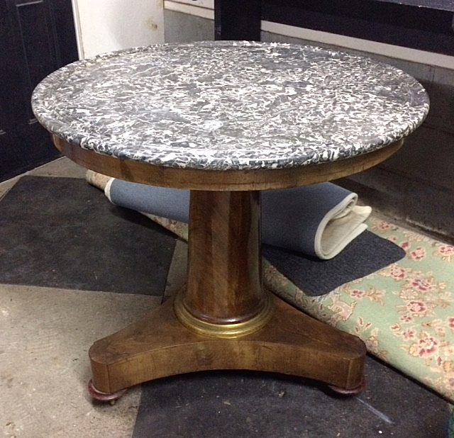 BEAUTIFUL PERIOD FRENCH EMPIRE GUERIDON/CENTER TABLE WITH MARBLE TOP!!!