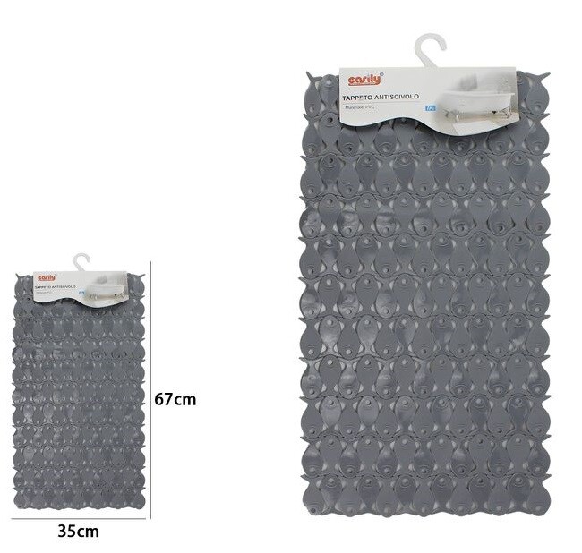 Tappeto Tappetino In Pvc Antiscivolo Per Vasca Da Bagno Doccia 67x35cm 59624 dfh