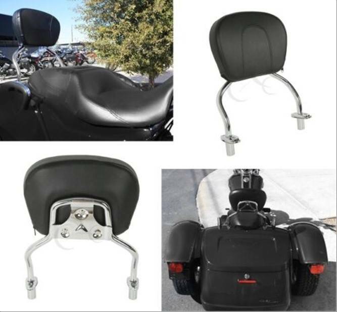 Chrome Detachable Sissy Bar Pad w/ Backrest For Harley FLRT FreeWheeler