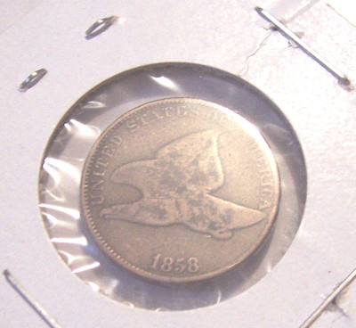 1858 SMALL DATE FLYING EAGLE CENT PENNY COPPER