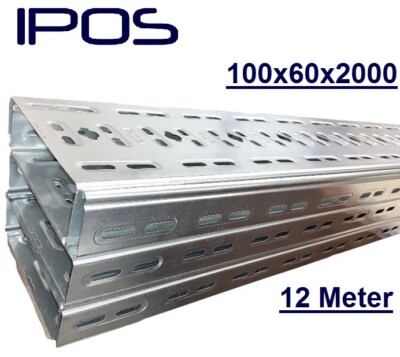 12 m IPOS Kabelrinne 100x60 Kabelkanal Kabeltrasse Verzinkt Metallkanal