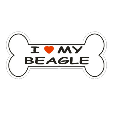 3'' love my beagle dog bone bumper sticker decal usa made