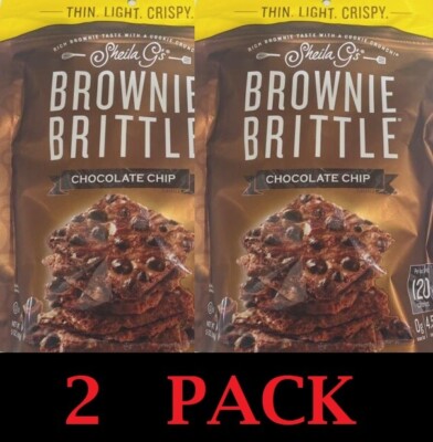 2x Sheila G's Brownie Brittle Chocolate Chip Cookie Snack Thins 5 oz Bag 2 PACK