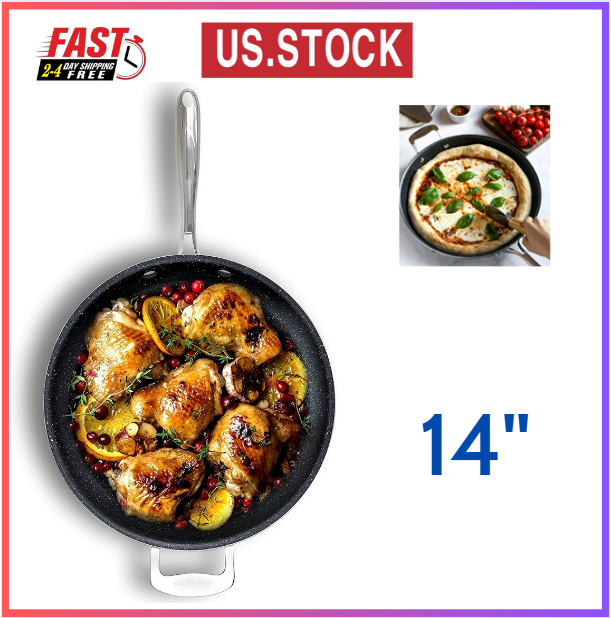 Granitestone Nonstick 14 inch Nonstick Frying Pan, Family Sized Open Skillet