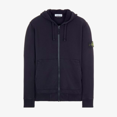 Stone island zip clearance up hoodie black